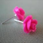 Adorable Mini Rose Earrings - Honeysuckle -..