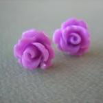 Adorable Mini Rose Earrings - Lavender - Jewelry..