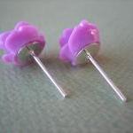 Adorable Mini Rose Earrings - Lavender - Jewelry..