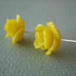 Adorable Mini Rose Earrings - Yellow - Jewelry By..