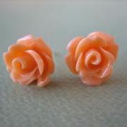 Adorable Mini Rose Earrings - Creamsicle - Jewelry by FIVE